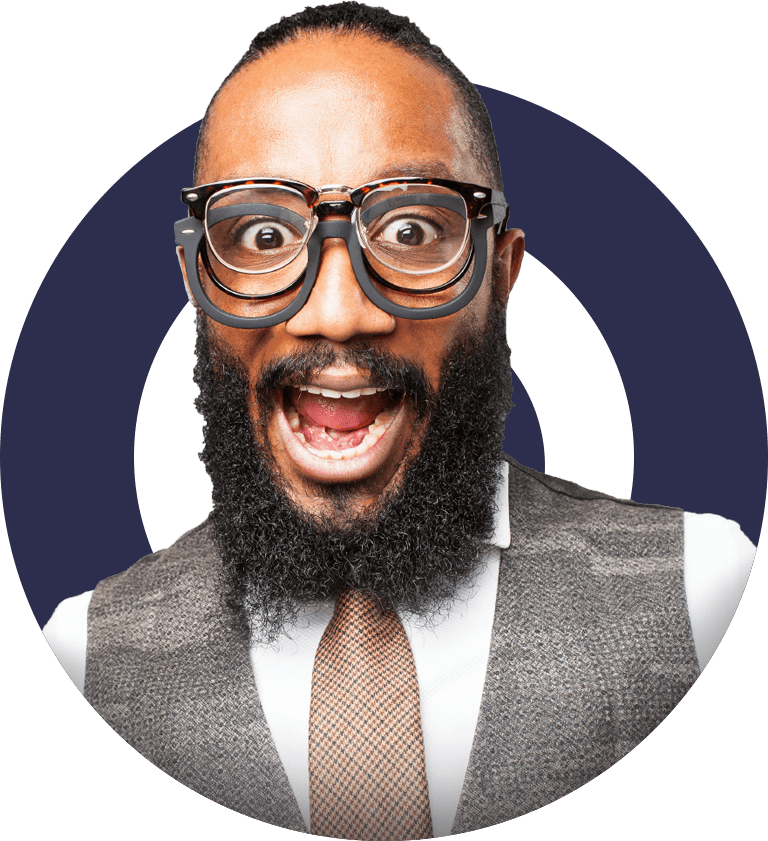 A funny picture of our CIO wearing three pair of glasses on top of each other