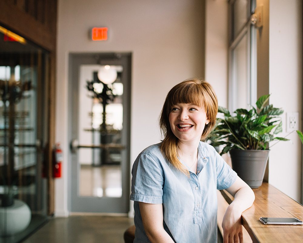 A picture of a happy woman